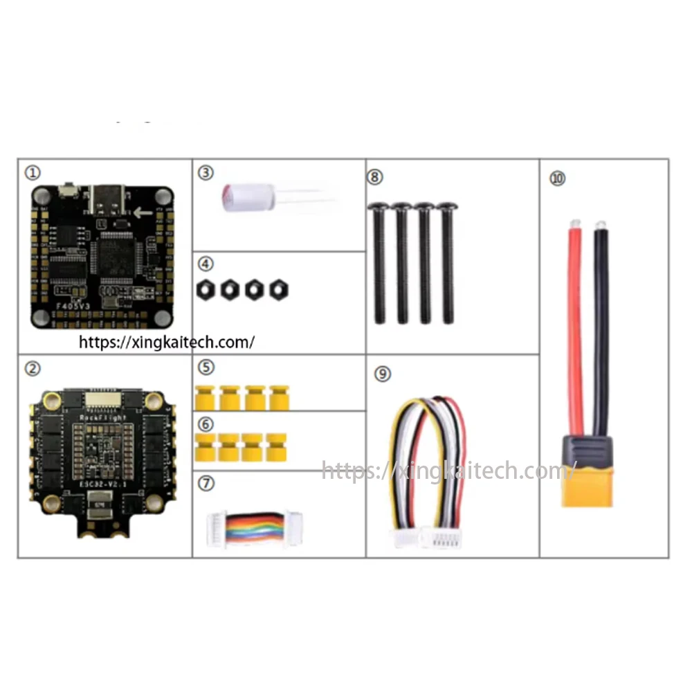 Installation du contrôle de vol F405 V3 avec ESC 4in1 50A/60A/65A pour drone FPV sur un châssis de drone