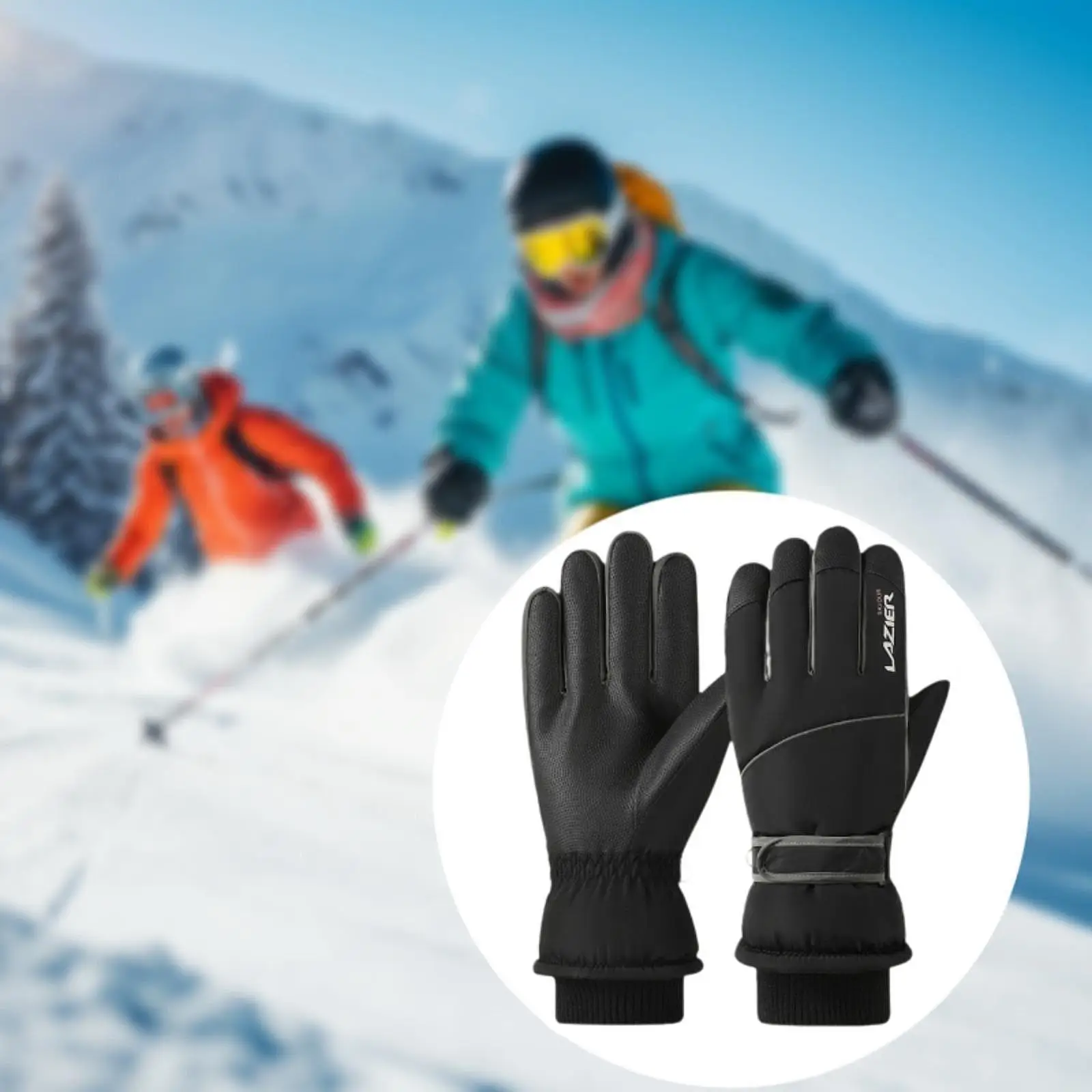 Winter Ski Gloves Windproof Gloves for Men and Women Touchscreen Snow Gloves Hand Warm Full Finger Breathable Wear Resistant 6