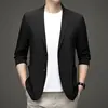Spring Summer Men Ice Silk Thin Casual Sunscreen Blazer Fashion Casual Male Clothes Long Sleeve Big Size Slim Solid Blazers Coat 2