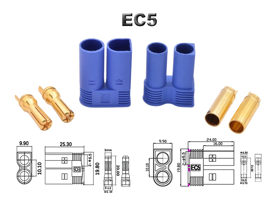 Feminino, T-Plug, EC2, EC3, EC5, EC8, Bala,