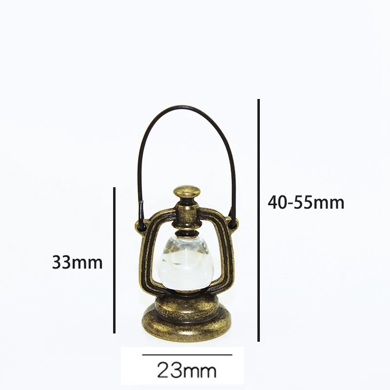 1:12 Miniature Kerosene Lantern Mini Retro Oil Lamp Dollhouse Accessories Kerosene Lantern Model Ornaments Pretend Play Toys