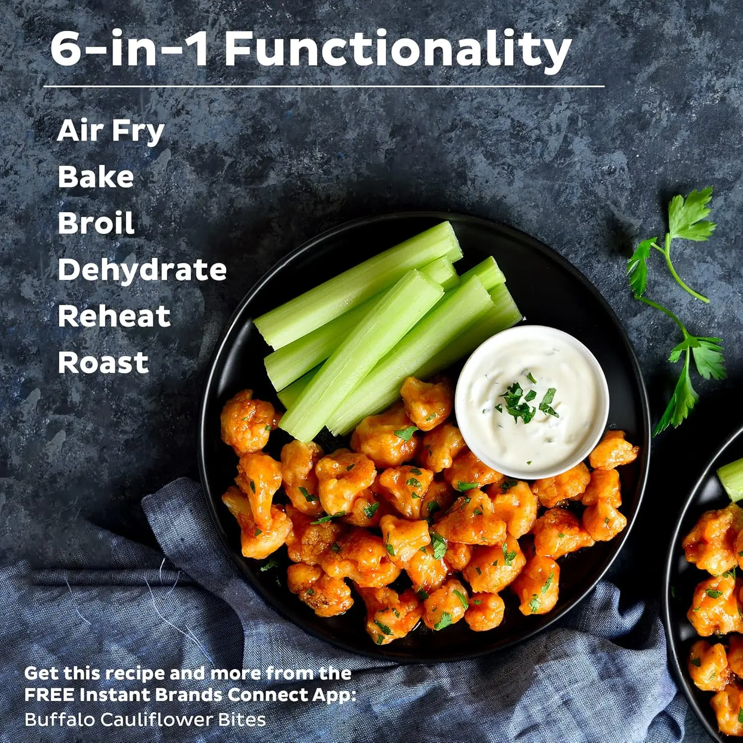 Vortex Plus 4QT Air Fryer Program Options 6-in-1 Functions Crisps Broils Roasts Dehydrates Bakes Reheats