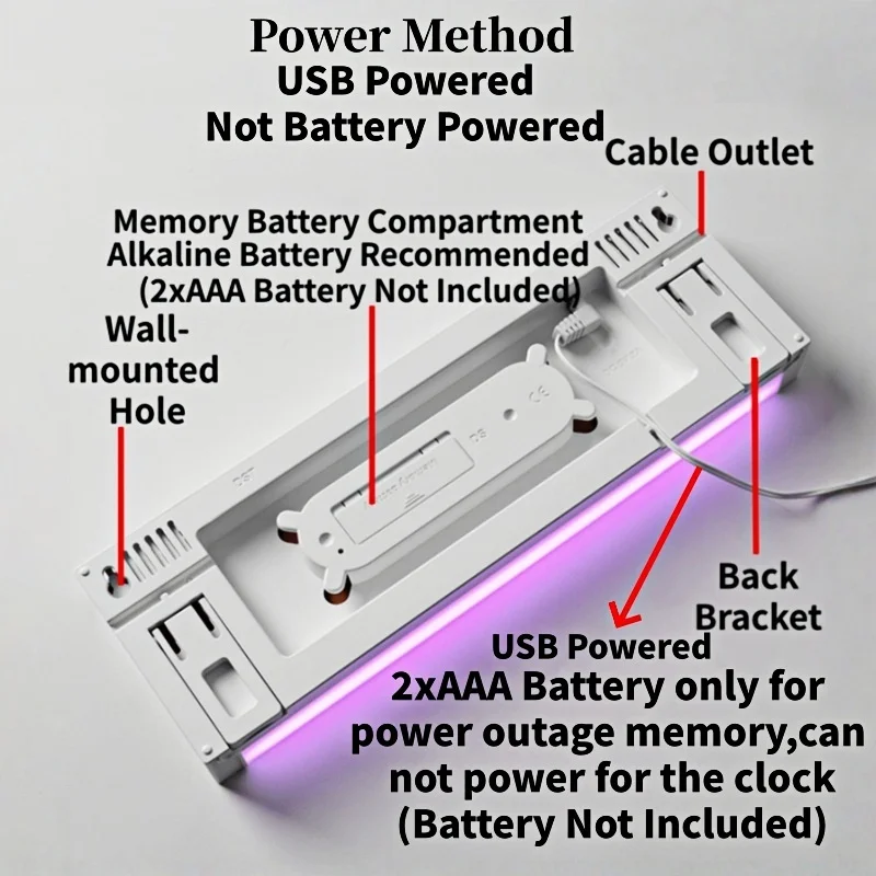 Enhanced LED Wall Clock with Mood Lighting and Auto-Dimming Features