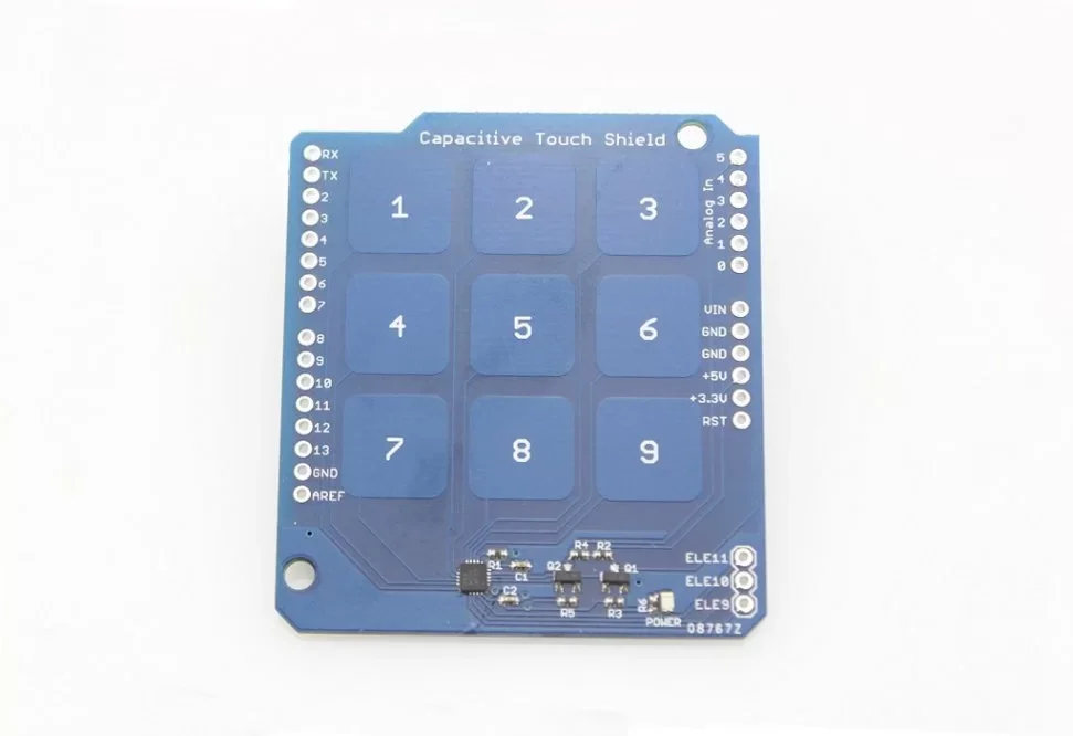 Elecrow Capacitive Touch Keypad Shield Module 9 Touchpads 3 Reserved Pins I2C Communication Power Status Indicator For Arduino