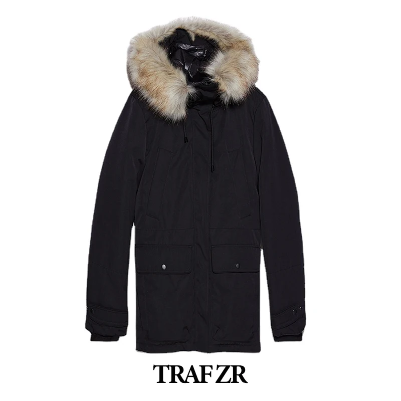 

TRAF ZR Long Parkas for Women Winter 2023 Jackets for Women Warm Thickened Thermal Waterproof Parka Cold Coat Female Outerwear