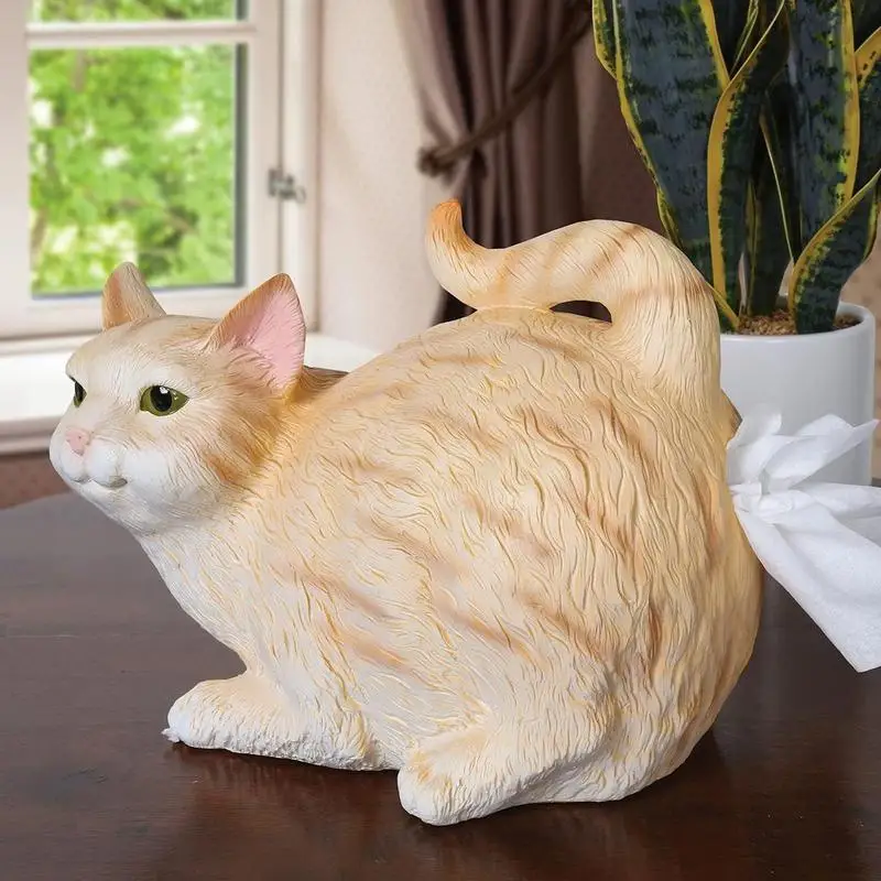Funny Cat Tissue Holder Cute Cat Butt Tissue Box For Bathroom Bedroom Resin Facial Paper Dispenser For vanity Dresser Nightstand 4