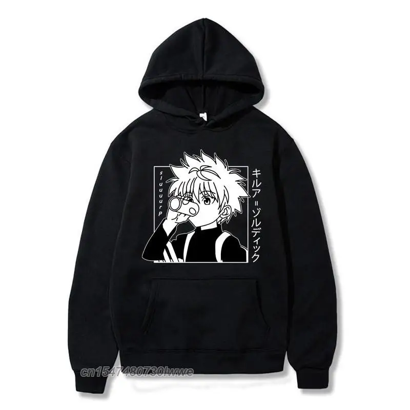 Japanese Anime Funny Killua Eyes Killua Hxh Hoodies 2022 Winter Japan