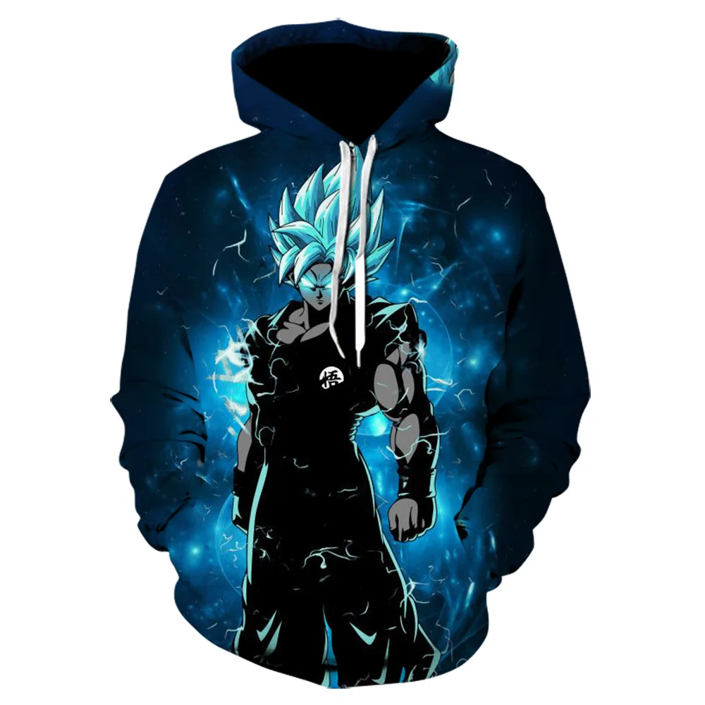Dragon Ball 3D Digital Printing Hoodie Cartoon Anime Hooded Sweatshirt Wukong Loose Type Youth Popular Daily Casual Style
