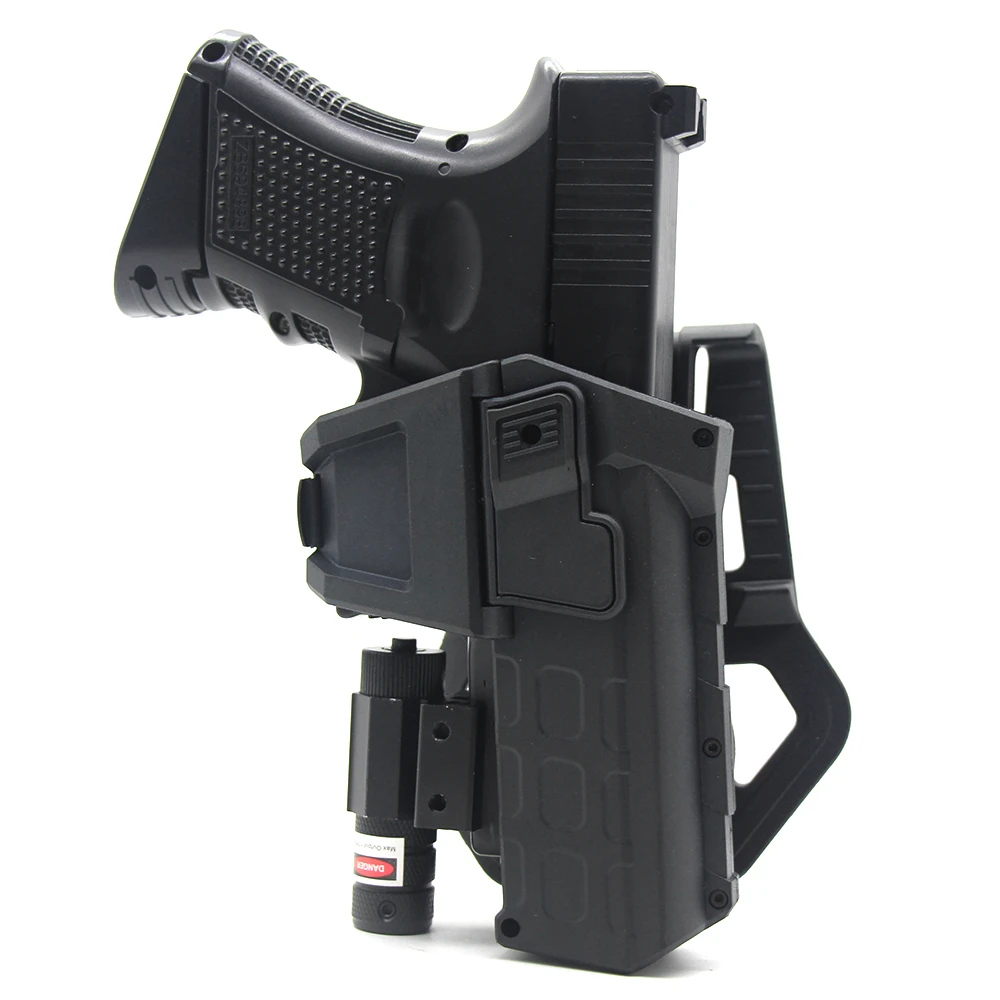 Tactical Movable Pistol Holsters for Glock 17 with Flashlight or Laser