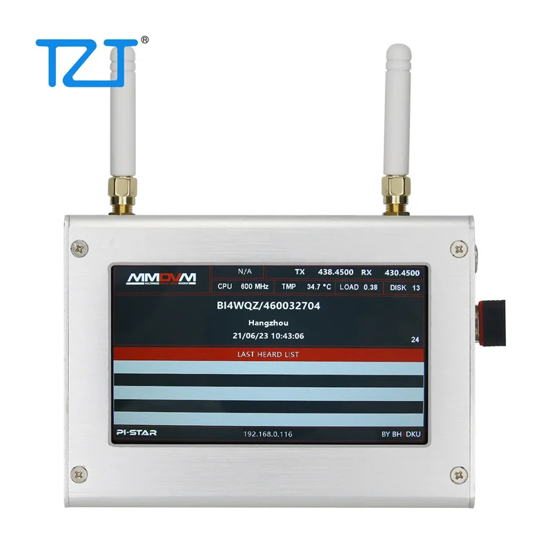 TZT 듀플렉스 MMDVM 핫스팟, 4.3 인치 컬러 디스플레이, 알루미늄 쉘, 3000Mah 배터리, C4FM DMR DSTAR P25 용