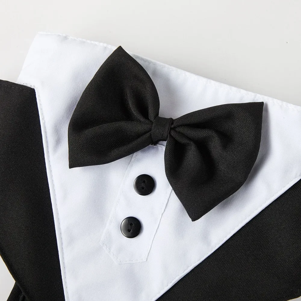 Dog Costume Set Gentleman Dog Clothes Wedding Party Suit Formal Shirt For Small Dogs Bowtie Tuxedo Puppy Costume Pet