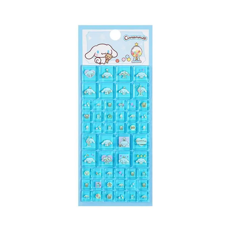Hello Kitty 3D Square Stickers Anime Phone Laptop Luggage Decoration Creative DIY Rhinestone Decal Kids Toys Cartoon Gift