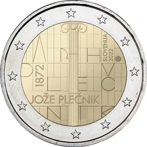 La Slovenia È Sul Caldo Del 2022, Moneta Commemorativa. Il 150 ° Anniversario Della Nascita Di Preechniak 2 Euro Unc Nuovo Di Zecca