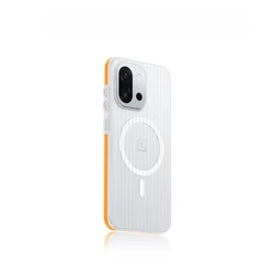 Sleek Matte Translucent Magnetic Case with Skin - Feel for OnePlus 15 (Orange)