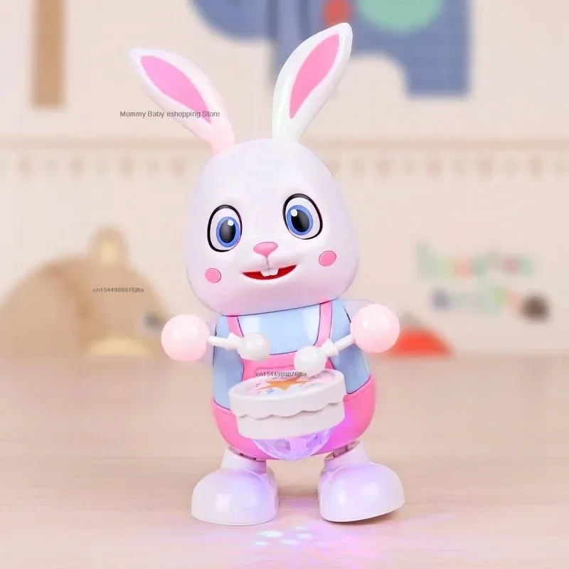 20 Songs Musical Dancing Rabbit Toy with Play The Drum Walking Singing Bunny Moving Toys for Baby with Music Lights for Xms Gift 3
