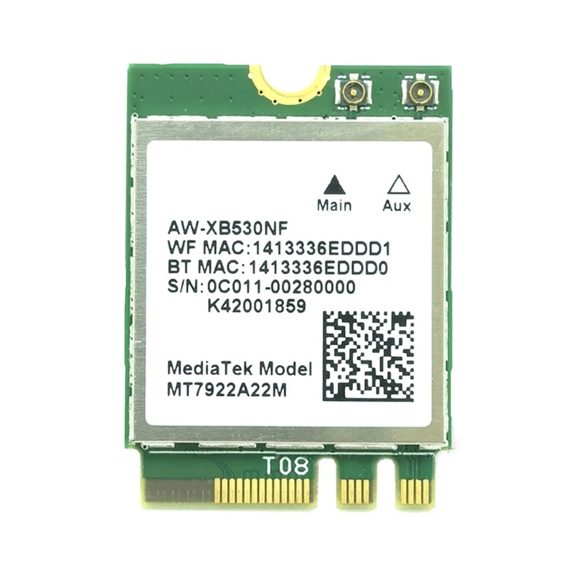 

MT7922 Wi-Fi 6E Tri-Band Wireless Network Card 2.4G/5G/6G 2400Mbps Bluetooth-compatible 5.2 AW-XB530NF LAN- Card