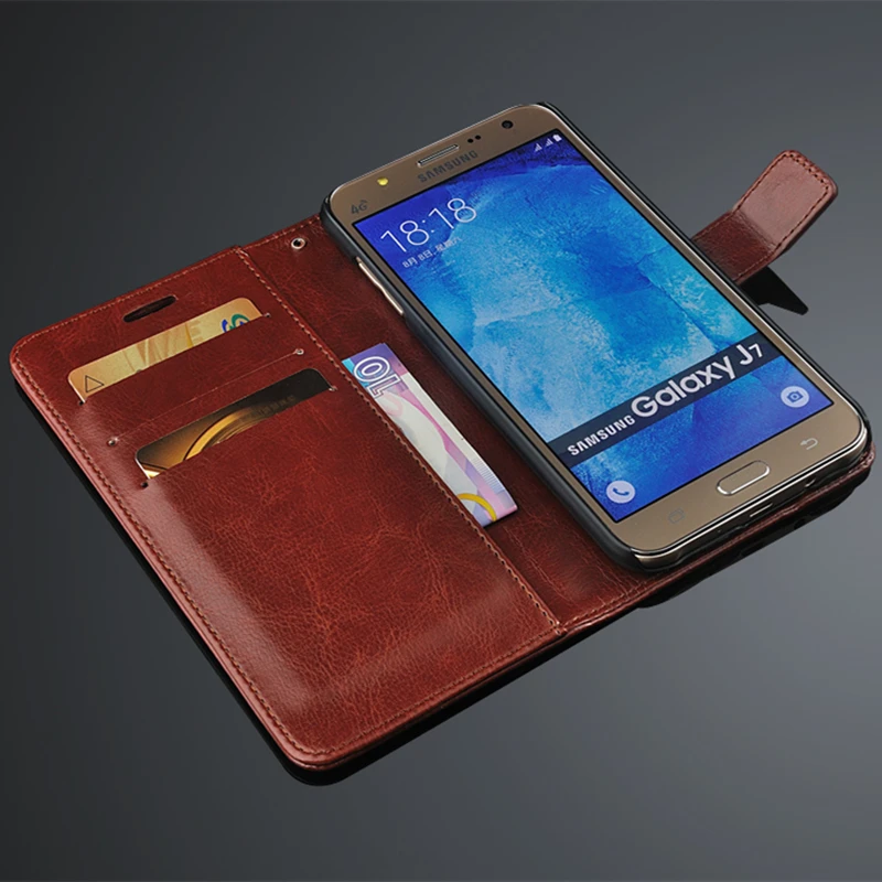 Fundas 삼성 갤럭시 J7 용 카드 홀더 커버 케이스, 2016 가죽 폰 케이스, 초박형 지갑 플립 커버