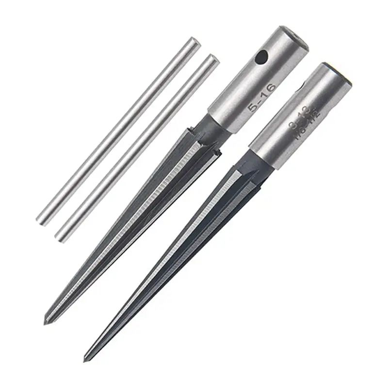 ABKJ-2Pcs1/8In-1/2In3-13Mm&5Mm-16Mm 브리지 핀홀 핸드헬드 리머 T-테이퍼 6 슬롯 챔퍼 리밍 목공 절삭 공구