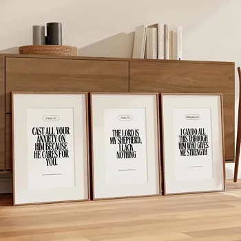 Set/3 Christian Bible Verse Canvas 1