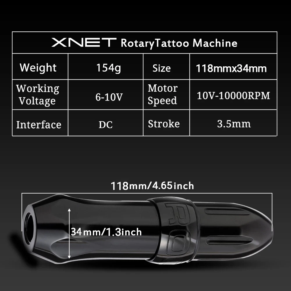 Tattoo Pen Permanent Makeup Rotary Tattoo Machine Pen Powerful Motor Tattoo Gun Equipment Cartridge Needles Supplies For XNET