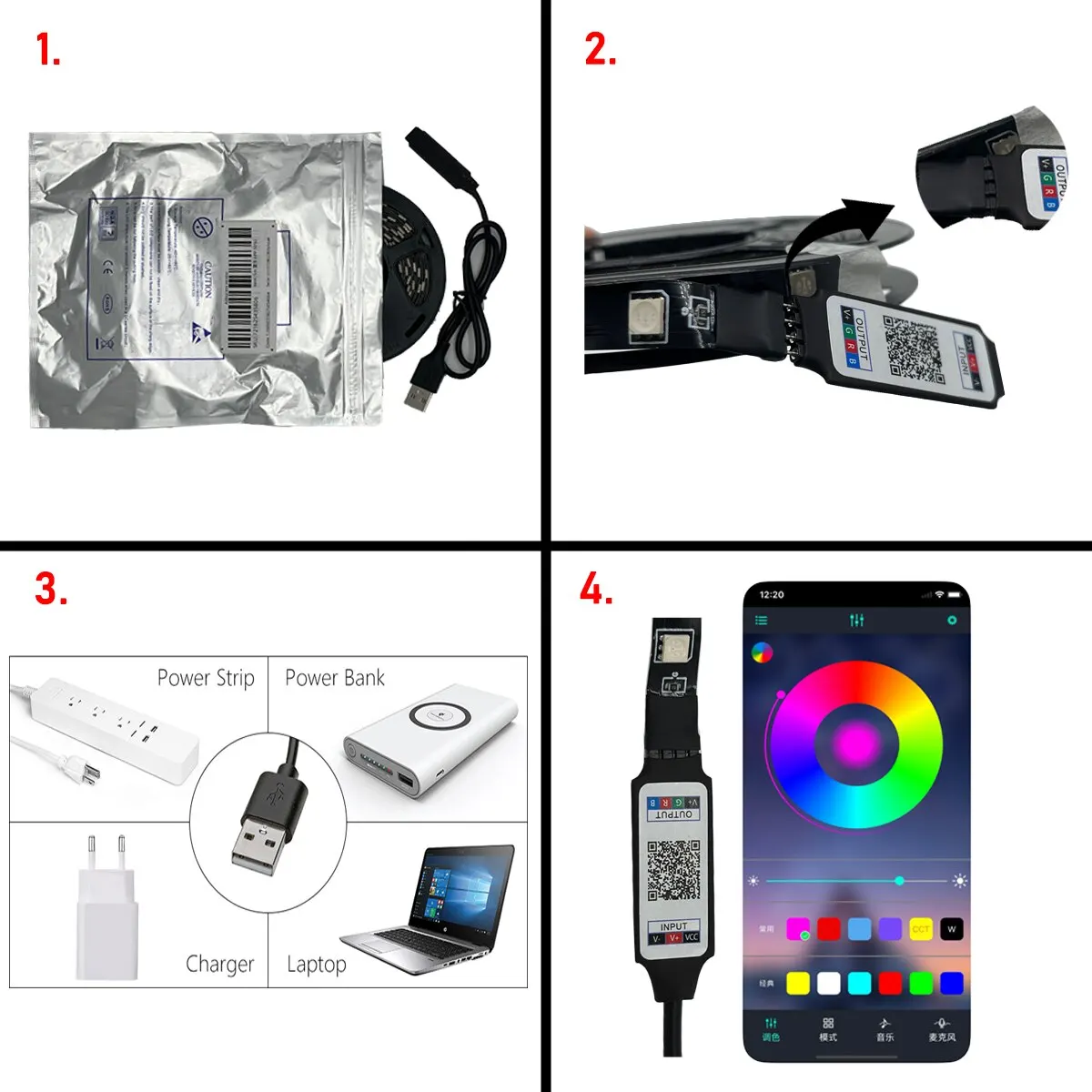 شريط إضاءة led Rgb 5050 ، 1 متر/3 متر/5 متر