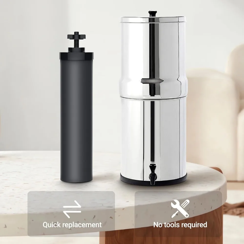 NSF/ANSI 42&372 Certified Water Filter, Replacement for Berkey&reg; BB9-2 Black Purification Elements