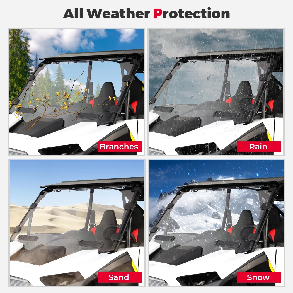 Windabweiser Für Polaris RZR 900 S – Aus 6 Mm Polycarbonat, Komplettes Montageset | Ersatzteil