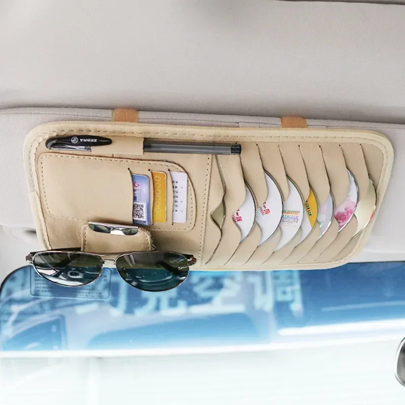 Cd dvd storage bag cd dvd storage case Car DVD Cd Storage Cd Holder Case Bag Disc PU Leather Storage Case Sunglasses Organizer Sun Visor Sunshade Sleeve Wallet Clips