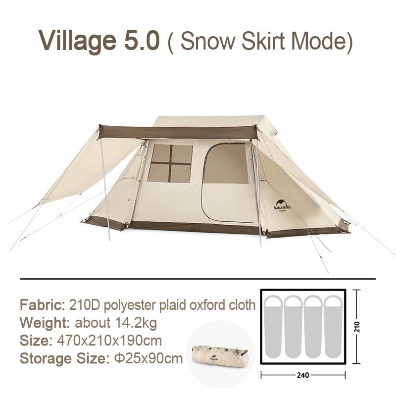 Naturehike-Village 5.0アップグレードされたスノースカートタイプ