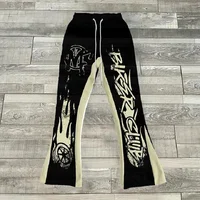 Y2k Street Printed Flared Pants Men's Harajuku Casual Loose Wide Leg Pants Joggers Hip Hop 2024 Straight Vintage Trouseres Pants 2