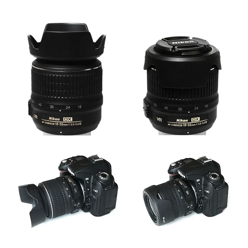 Бленда для объектива фотоаппарата фотобленда Nikon Φ DX 18-55 мм f/3 5-5 6G VR 52 фильтр D3000 D3100