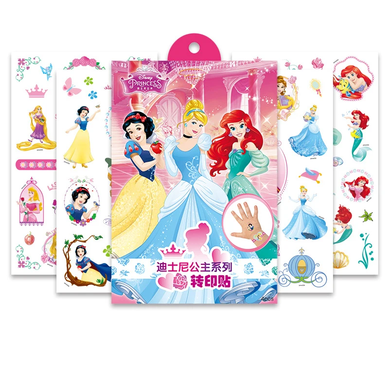 Disney sticker Frozen elsa Anna Princess Tattoo sticker Makeup Toys Nail Stickers Princess Party decoration kids toys 4pcs/lot