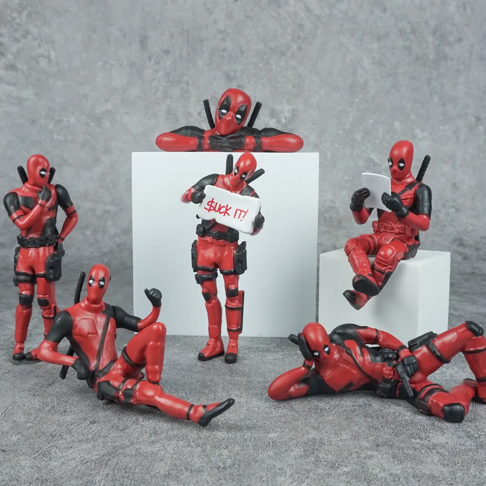 6 Tipi Deadpool Car Home Office Marvel 8Cm X-Man Divertenti Giocattoli Modello Figura Carina