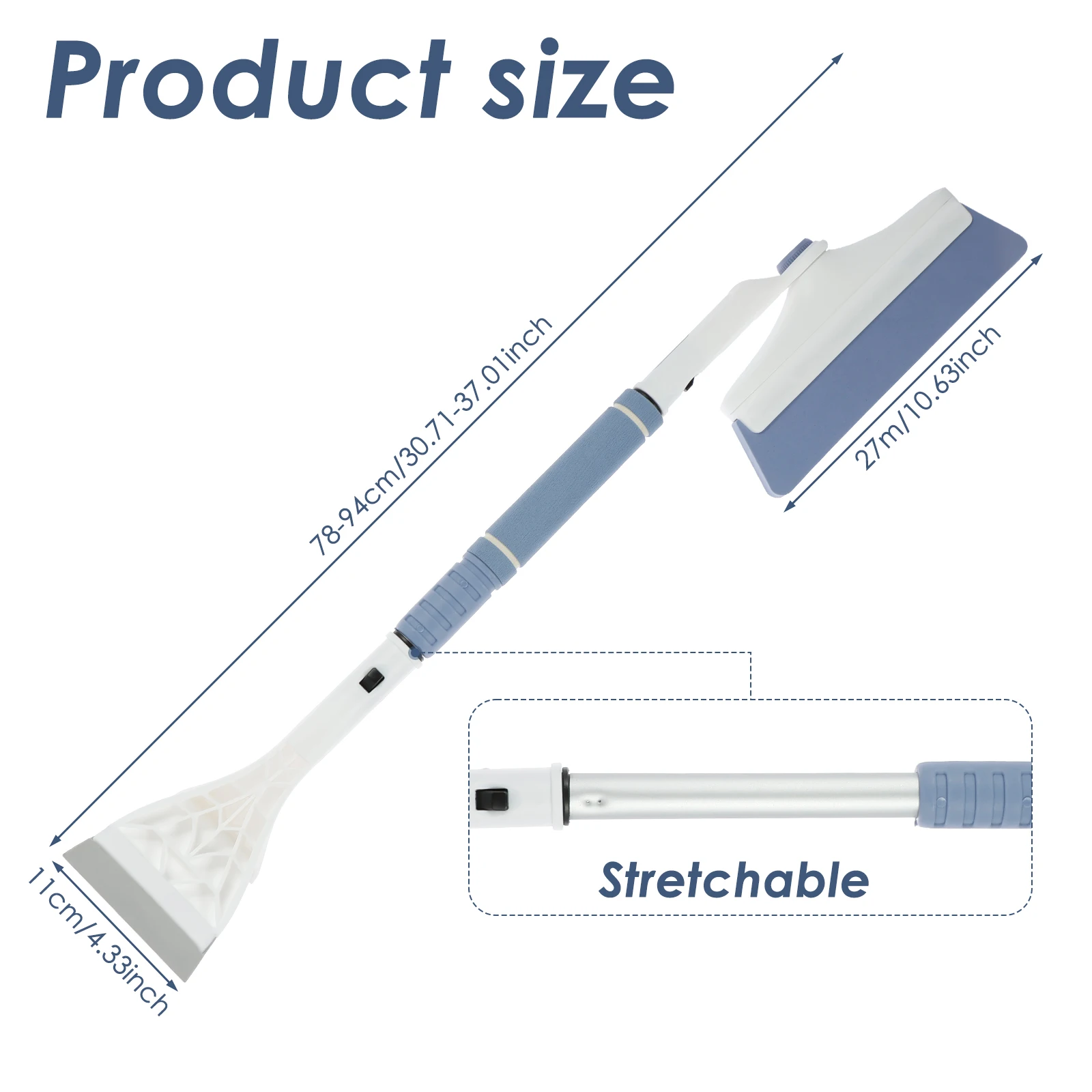 Snow Removal Scraper Telescopic Car Windshield Defrosting Ice Scraper Deicing Cleaning Tools Car Snow Shovel Ice Shovel Brush