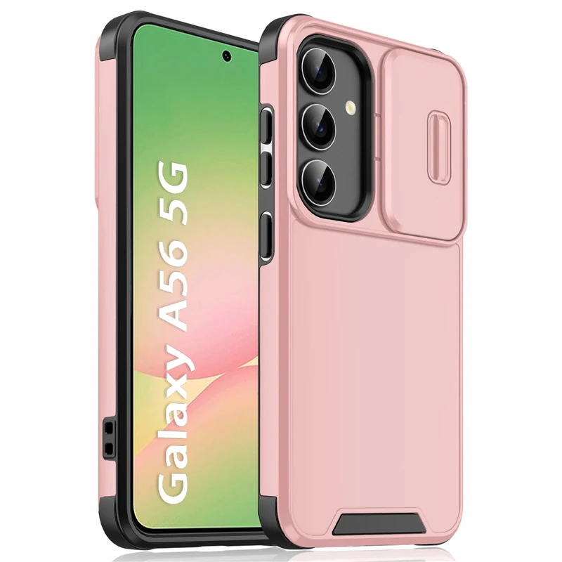 Frosted Armor Shockproof Bumper Case with Slide Camera Lens Protection