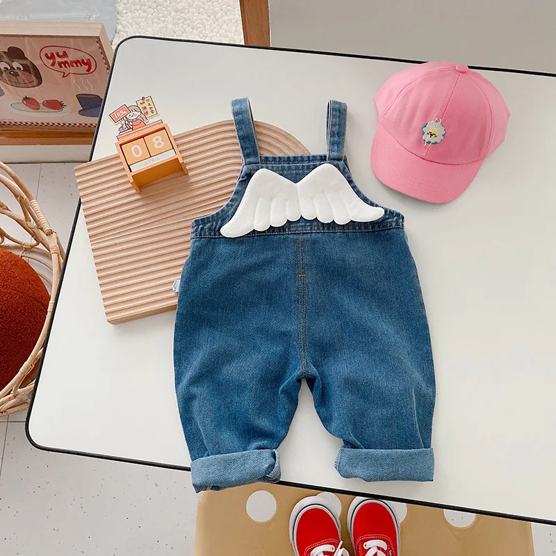 

Baby Boy Jean Wing Overalls Bib Child Denim Pants Infant Jumpsuit Children's Clothing Romper Kids Jeans Spring Autumn Newborn