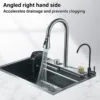 304 Stainless Steel Waterfall Kitchen Sink Sink Large Single basin With Large Single Slot Sink Above Counter With Cup Disher 4