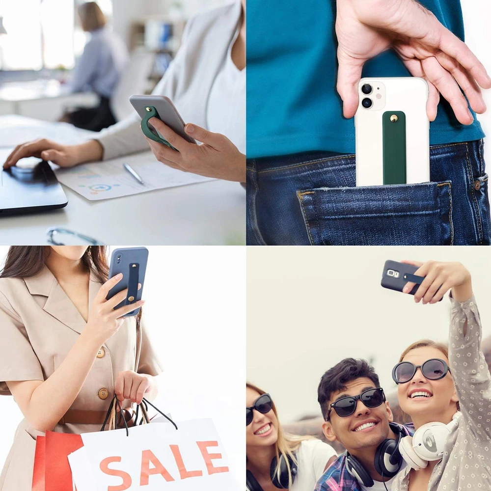 Stand Push Pull Universal Hand Band Wrist Band Finger Grip Mobile Phone Holder Plain Color Phone Socket Holder for iPhone Xiaomi