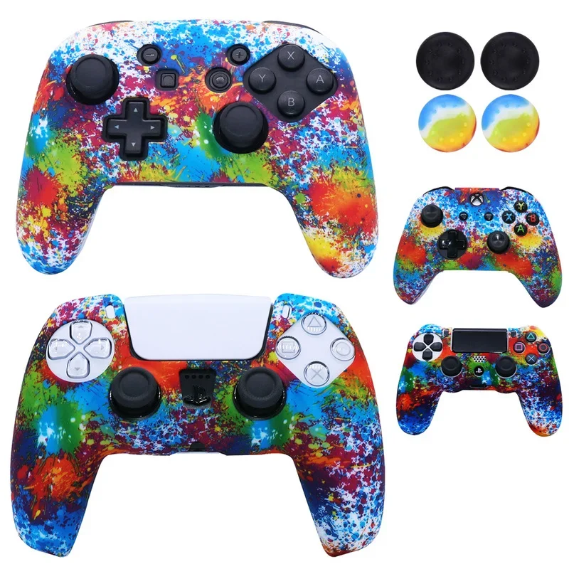 Custodia Protettiva Morbida In Silicone Per Ps4 Slim Pro Ps5 Xbox Switch Pro Controller Skin Gamepad Joystick Case