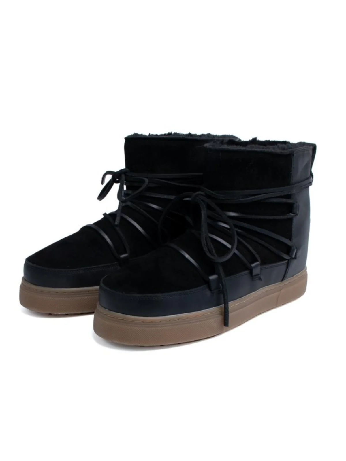 Women's Winter Thi Bot Mid-Calf Fce Lined Snow Boots Anti-Slip Rubber ...