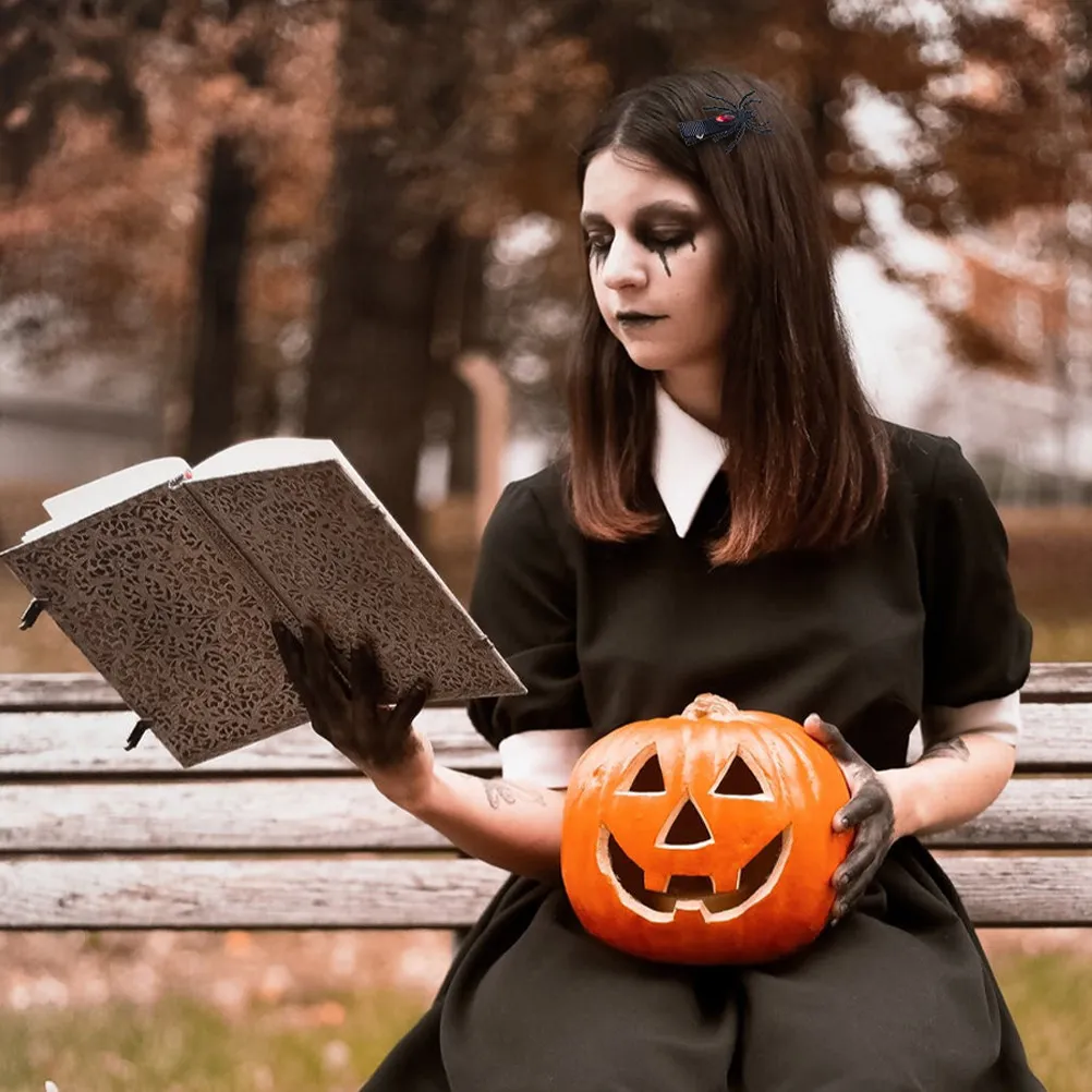 4 쌍 악마 헤어 클립 할로윈 헤어 액세서리 어린이를위한 재미있는 거미 클립 여성 코스프레 파티 머리 장식 고딕 바레트