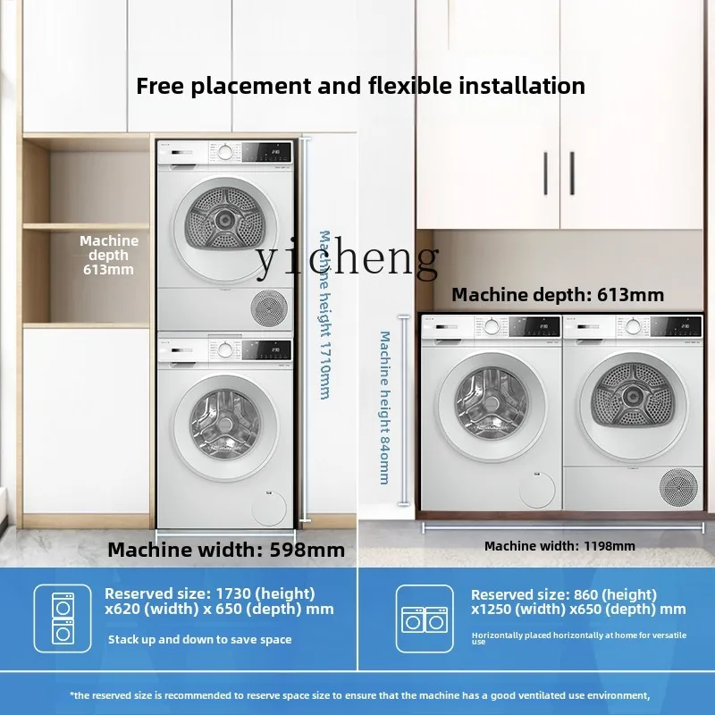 ZK active oxygen 10KG drum washing machine heat pump dryer 4EA2 portable washing machine and dryer 4