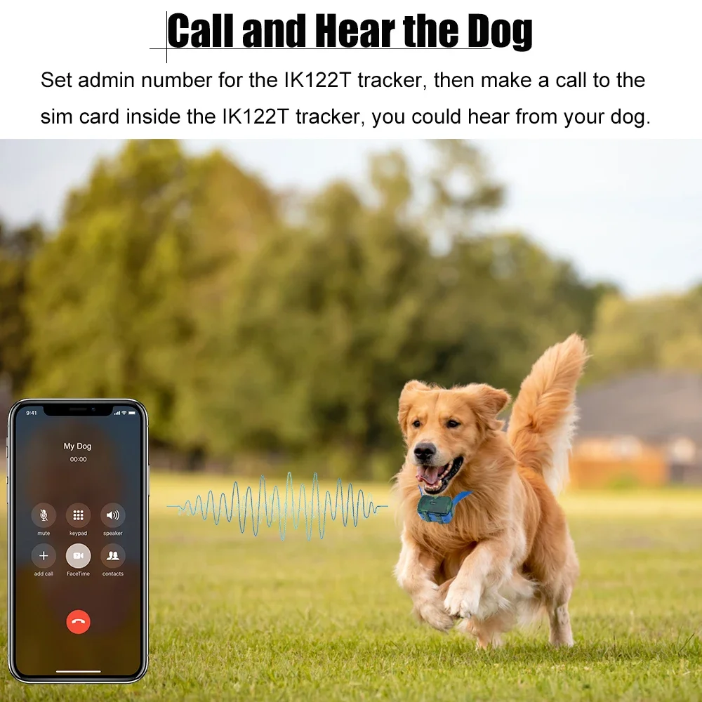 GPS Tracker for Hunting Dogs 4G 4000mAh Waterproof IP68 Electric Shock Speaker APP
