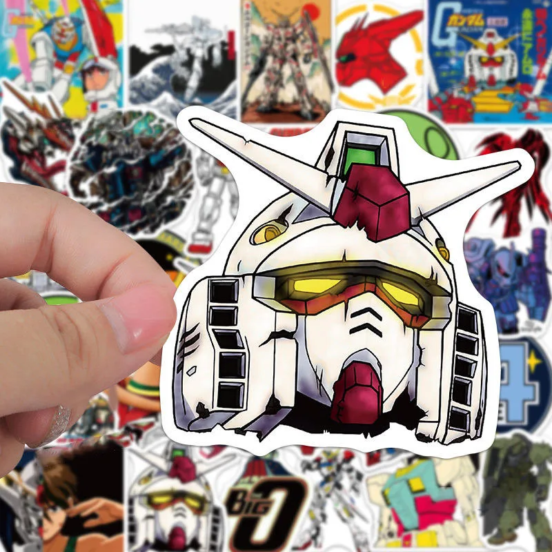 

50pcs/lot Anime MOBILE SUIT GUNDAM Graffiti Stickers Waterproof suitcase sticker notebook ipad mobile phone sticker Kids Toy