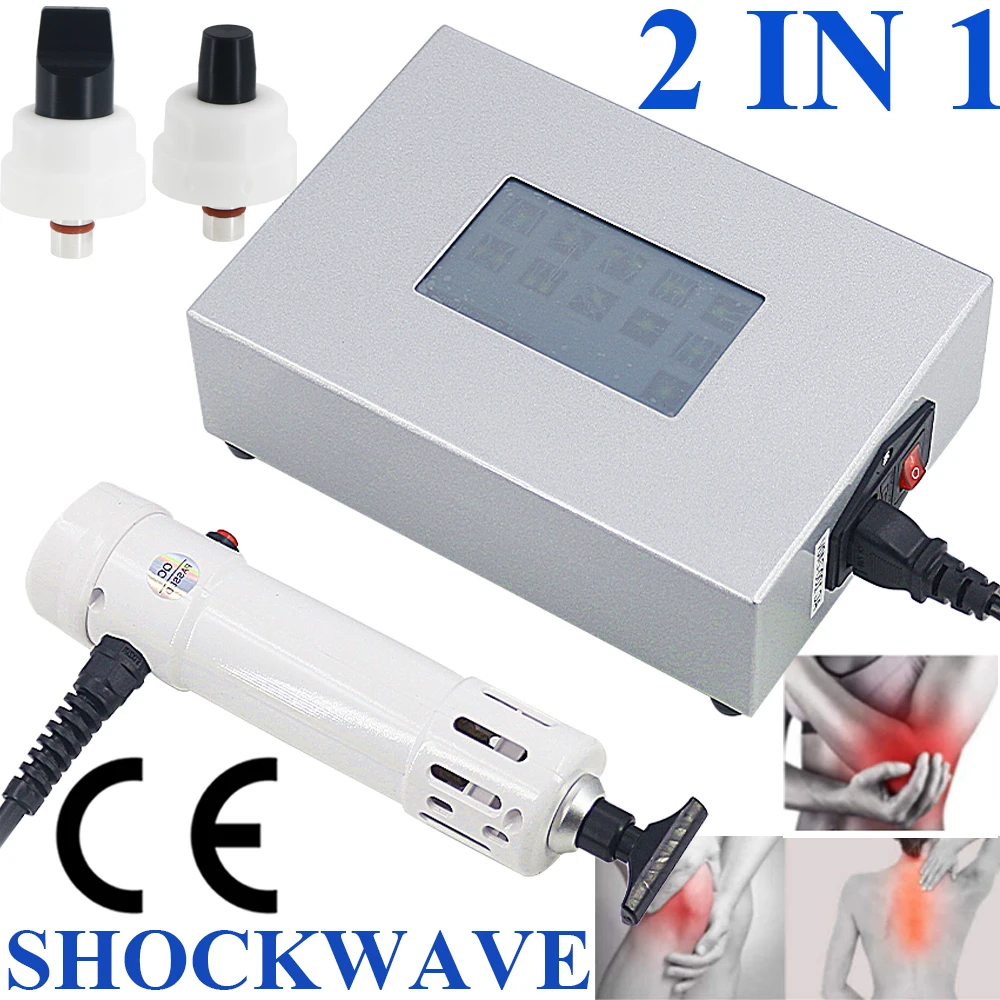 

250MJ Shockwave Chiropractic Gun 2 IN 1 Portable Massager ED Treatment Plantar Fasciitis Pain Relief Shock Wave Therapy Machine