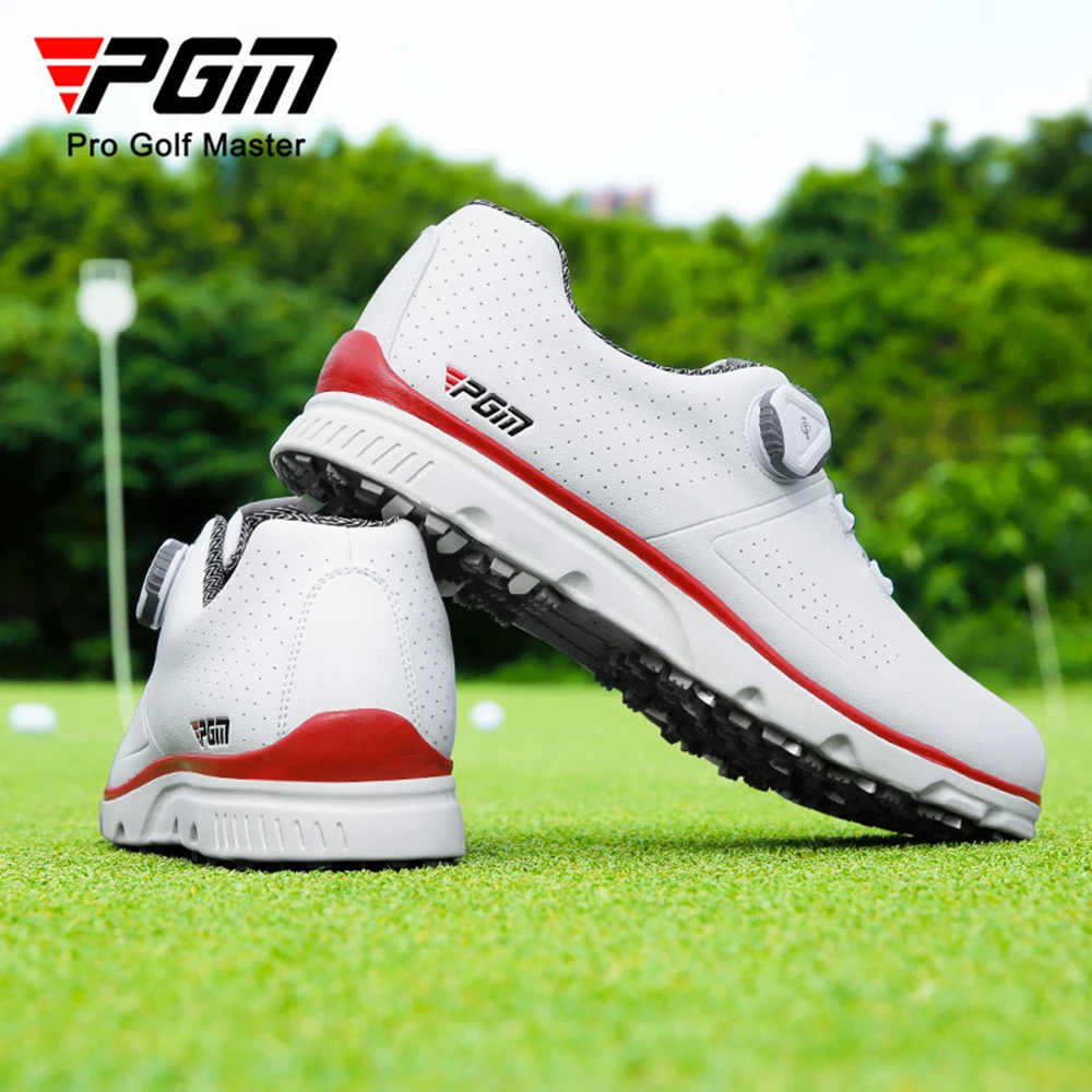 

PGM Men's Golf Shoes Waterproof Breathable Golf Shoes Male Rotating Shoelaces Sports Sneakers Non-slip Trainers Size 39-44 XZ166