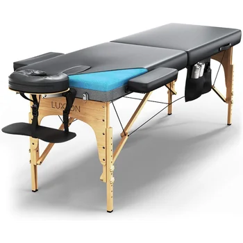 Luxton Home Premium Memory Foam Massage Table - Easy Set Up - Foldable & Portable with Carrying Case