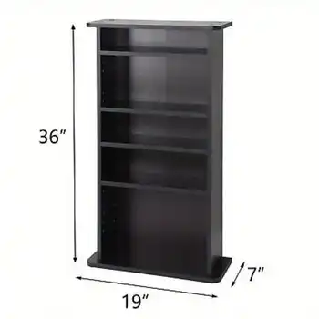 Media Storage Cabinet Game DVD Movie Tower Stable Organizer Stand Shelves 3