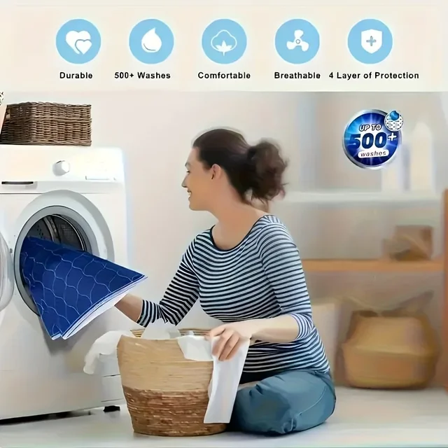 Coussin de matelas imperméable réutilisable-lavable, pour les soins menstruels, les adultes, les personnes âgées et les animaux de compagnie, produits d'hygiène féminine, protège-matelas 4