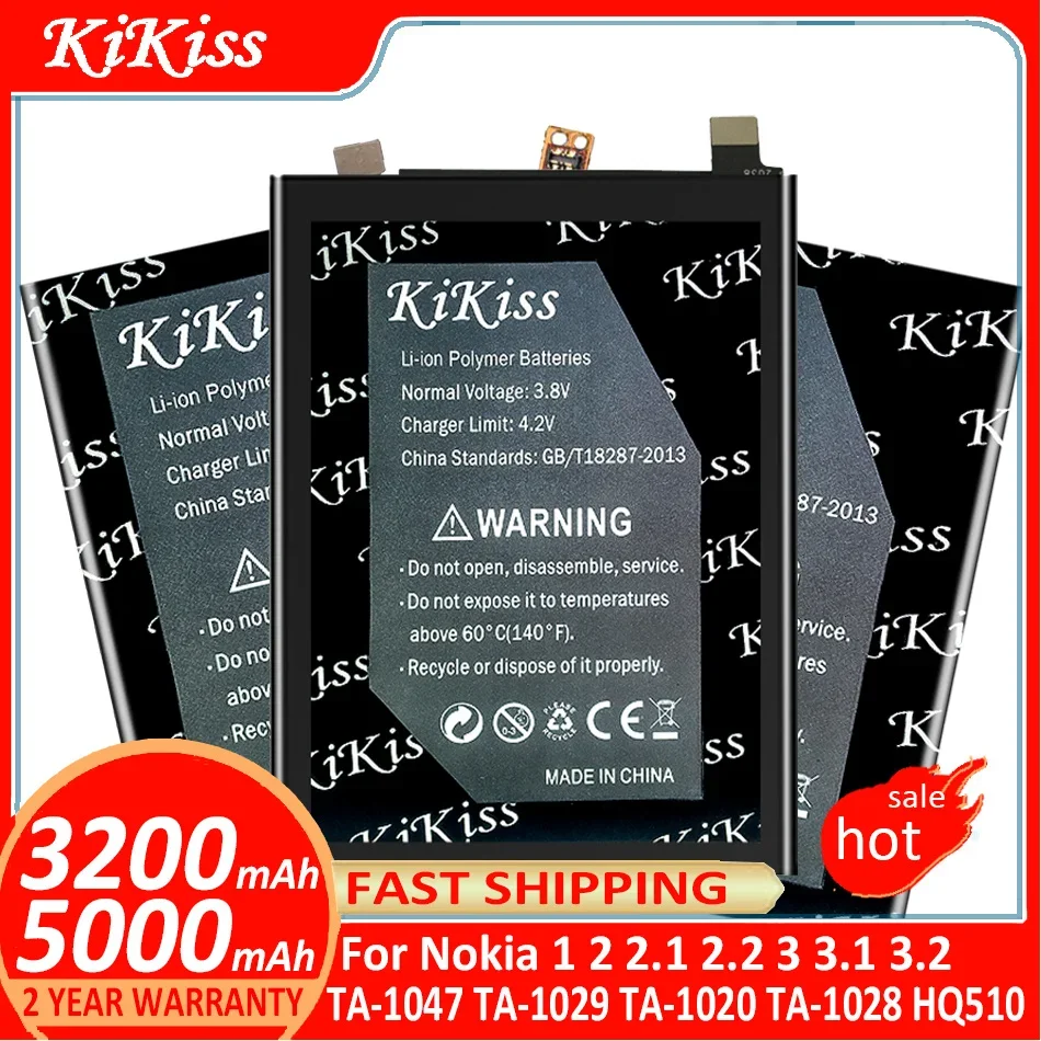 

HE319 HE330 HQ510/WT130 WT240 HE351 HE341 HE338 BV-5V Battery For Nokia 1 2 2.1 2.2 3 3.1 3.2 TA-1154/1156/1049/1020/1020/1029